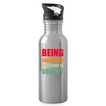 Black humor - Water bottle with straw - silver - Right