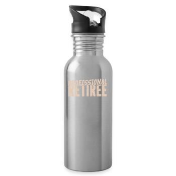 Pensioner Pension Funny - Water bottle with straw - silver - Right