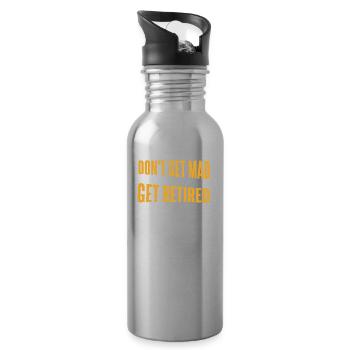 Pensioner Pension Funny - Water bottle with straw - silver - Right