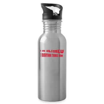 Rentner Rente Überdenker - Trinkflasche mit integriertem Trinkhalm - Lightsilver - Rechts
