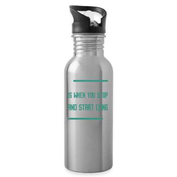 Rentner Rente Witzig - Trinkflasche mit integriertem Trinkhalm - Lightsilver - Rechts