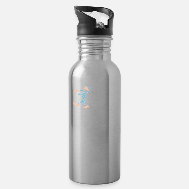Rentner Rente Lustig - Trinkflasche mit integriertem Trinkhalm - Lightsilver