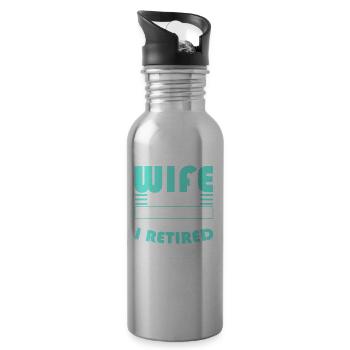Rentner Rente Lustig - Trinkflasche mit integriertem Trinkhalm - Lightsilver - Rechts