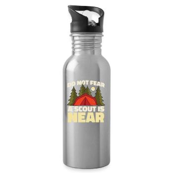 Boy Scout Funny - Water bottle with straw - silver - Right
