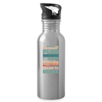 Pensioner Pension Funny - Water bottle with straw - silver - Right
