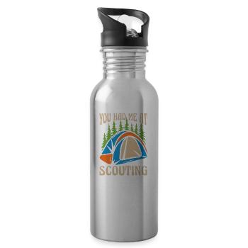 Boy Scout Funny - Water bottle with straw - silver - Right