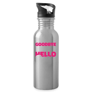 Rentner Rente Lustig - Trinkflasche mit integriertem Trinkhalm - Lightsilver - Rechts