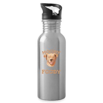Golden Retriever Funny - Water bottle with straw - silver - Right