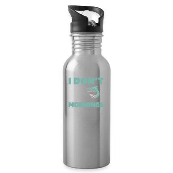 Shark Funny I Don't Do Mornings - Water bottle with straw - silver - Right