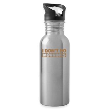 Black Humor I Don't Do Mornings - Water bottle with straw - silver - Right