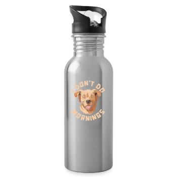 Golden Retriever Witzig I Dont Do Mornings - Trinkflasche mit integriertem Trinkhalm - Lightsilver - Rechts