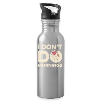 Hamster Goldhamster Witzig I Dont Do Mornings - Trinkflasche mit integriertem Trinkhalm - Lightsilver - Rechts