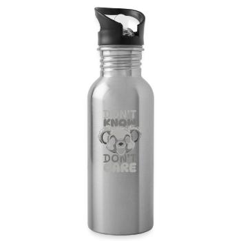 Koalabär Lustig Dont Know Dont Care - Trinkflasche mit integriertem Trinkhalm - Lightsilver - Rechts