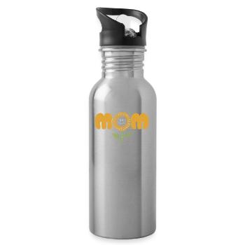 Sonnenblumen Mama Sunflower Mom - Trinkflasche mit integriertem Trinkhalm - Lightsilver - Rechts