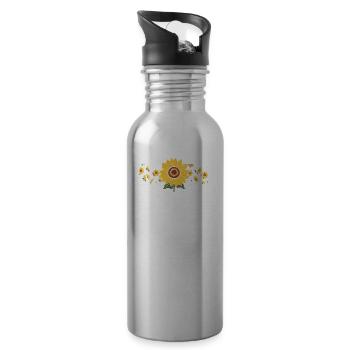 Sonnenblumen Mama Sunflower Mom - Trinkflasche mit integriertem Trinkhalm - Lightsilver - Rechts