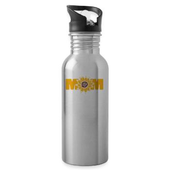 Sonnenblumen Mama Sunflower Mom - Trinkflasche mit integriertem Trinkhalm - Lightsilver - Rechts