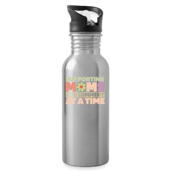 Maman Soutien Maman - Gourde avec paille intégrée - argent clair - Droite