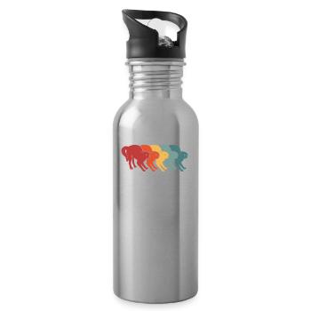 Cat - Water bottle with straw - silver - Right