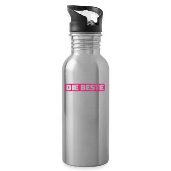 Mama Mutter Best Mom - Water bottle with straw - silver - Right