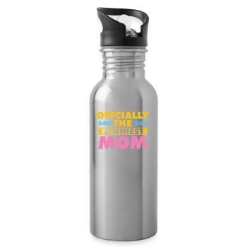 Mama Mutter Funniest Mom - Water bottle with straw - silver - Right