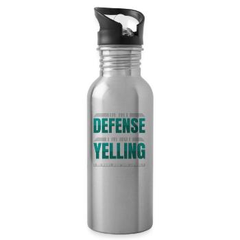 Dad Dad Funny Dad In My Defense - Water bottle with straw - silver - Right
