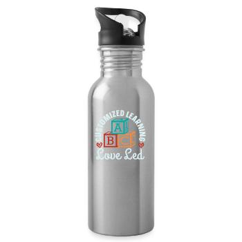 Mama Mutter Homeschool Mutterlehrerin - Trinkflasche mit integriertem Trinkhalm - Lightsilver - Rechts
