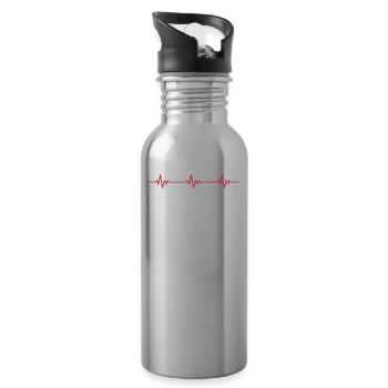 Limonade Ekg Heartbeat - Trinkflasche mit integriertem Trinkhalm - Lightsilver - Rechts