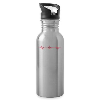 Squash Ekg Heartbeat - Trinkflasche mit integriertem Trinkhalm - Lightsilver - Rechts