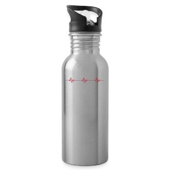 Skydiver Skydiving - Water bottle with straw - silver - Right