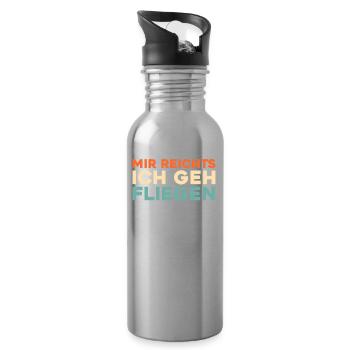 Flugbegleiter Stewardess - Trinkflasche mit integriertem Trinkhalm - Lightsilver - Rechts
