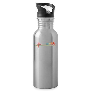 Squash Ekg Heartbeat - Trinkflasche mit integriertem Trinkhalm - Lightsilver - Rechts