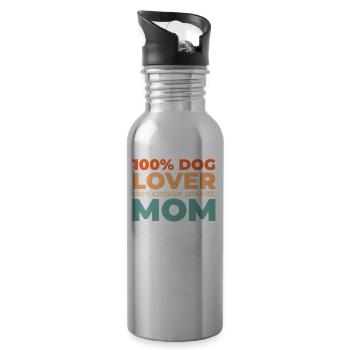 Cocker Spaniel - Water bottle with straw - silver - Right