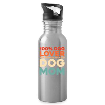 Bernese Mountain Dog - Water bottle with straw - silver - Right