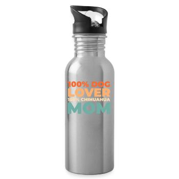 Chihuahua - Trinkflasche mit integriertem Trinkhalm - Lightsilver - Rechts