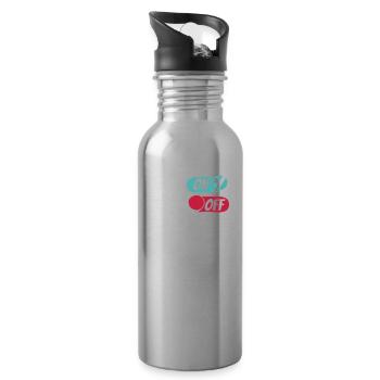 Cricket Cricket On World Off - Trinkflasche mit integriertem Trinkhalm - Lightsilver - Rechts