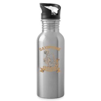 Saxophon Saxofon - Trinkflasche mit integriertem Trinkhalm - Lightsilver - Rechts