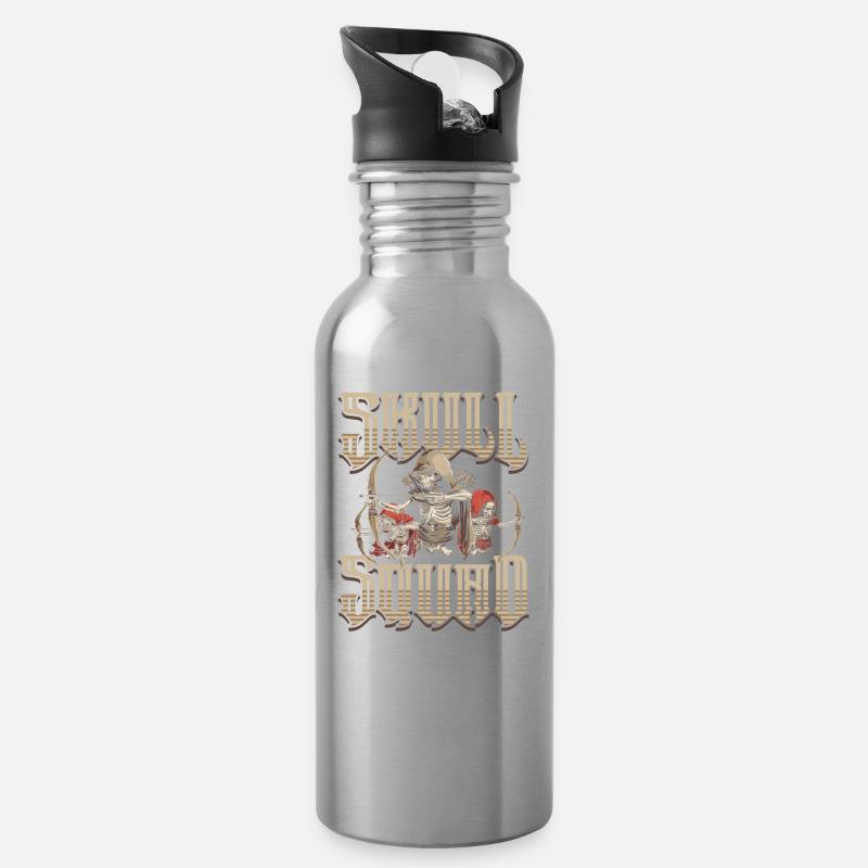Bogenschießen Bogensport Bogenschütze - Trinkflasche mit integriertem Trinkhalm - Lightsilver