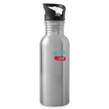 Klarinette Klarinettist Clarinet On World Off - Trinkflasche mit integriertem Trinkhalm - Lightsilver - Rechts