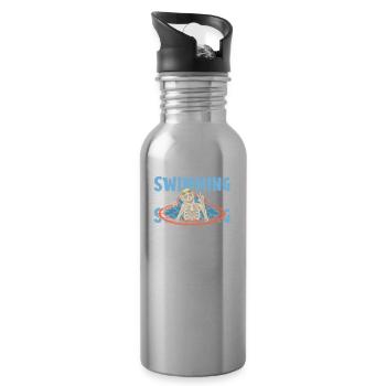 Schwimmen Schwimmer - Trinkflasche mit integriertem Trinkhalm - Lightsilver - Rechts