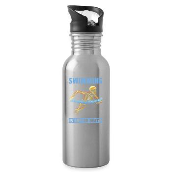 Flotteur de natation Skeleton - Gourde avec paille intégrée - argent clair - Droite
