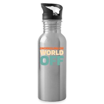 Schnorcheln Snorkeling On World Off - Trinkflasche mit integriertem Trinkhalm - Lightsilver - Rechts