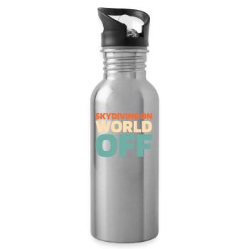 Skydiving - Water bottle with straw - silver - Right