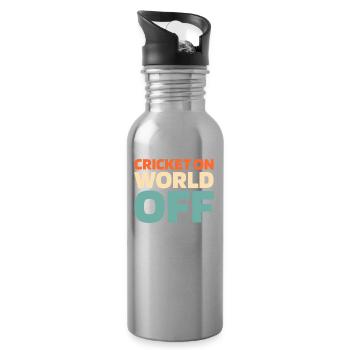 Cricket Cricket On World Off - Trinkflasche mit integriertem Trinkhalm - Lightsilver - Rechts