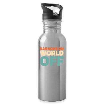 Karaoke Karaoke On World Off - Trinkflasche mit integriertem Trinkhalm - Lightsilver - Rechts