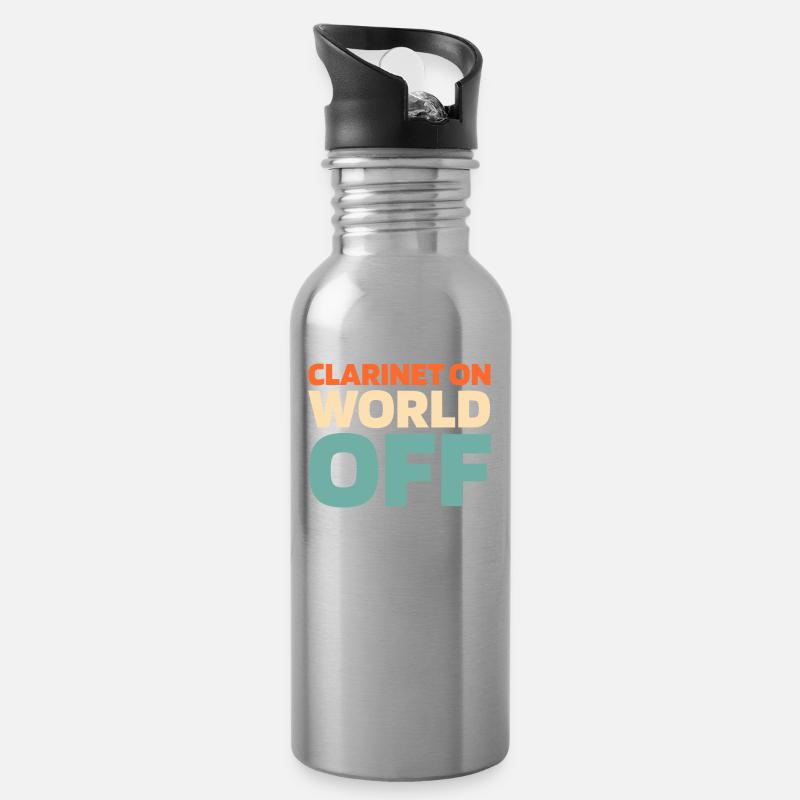 Klarinette Klarinettist Clarinet On World Off - Trinkflasche mit integriertem Trinkhalm - Lightsilver