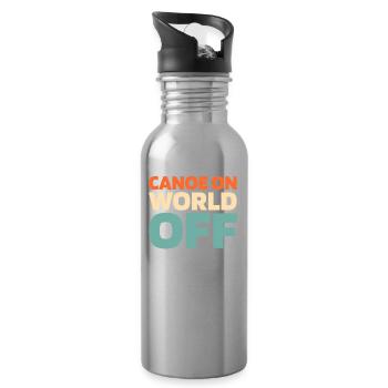 Kanu Kanute Canoe On World Off - Trinkflasche mit integriertem Trinkhalm - Lightsilver - Rechts