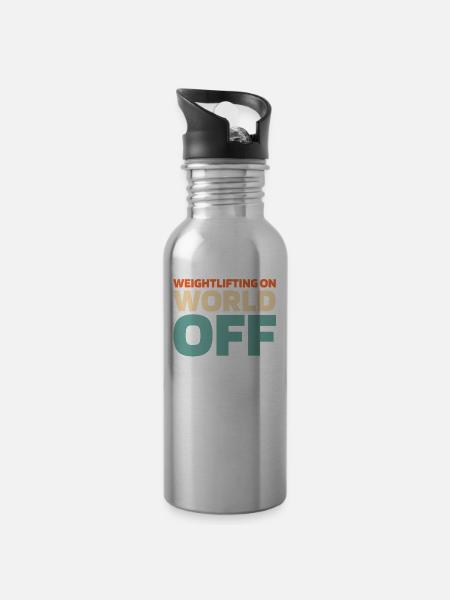 Gewichtheben Gewichtheber - Trinkflasche mit integriertem Trinkhalm - Lightsilver