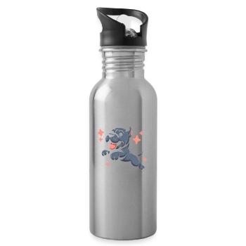 Cane Corso Funny Please Shut Up - Water bottle with straw - silver - Right