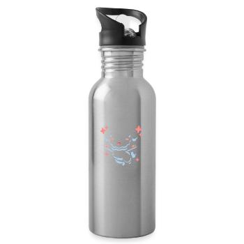 Bichon Frize Funny Please Shut Up - Water bottle with straw - silver - Right