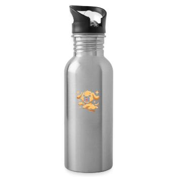 Golden Retriever Drôle de journée de merde - Gourde avec paille intégrée - argent clair - Droite